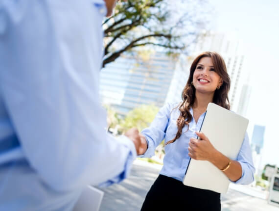 business professionals shaking hands